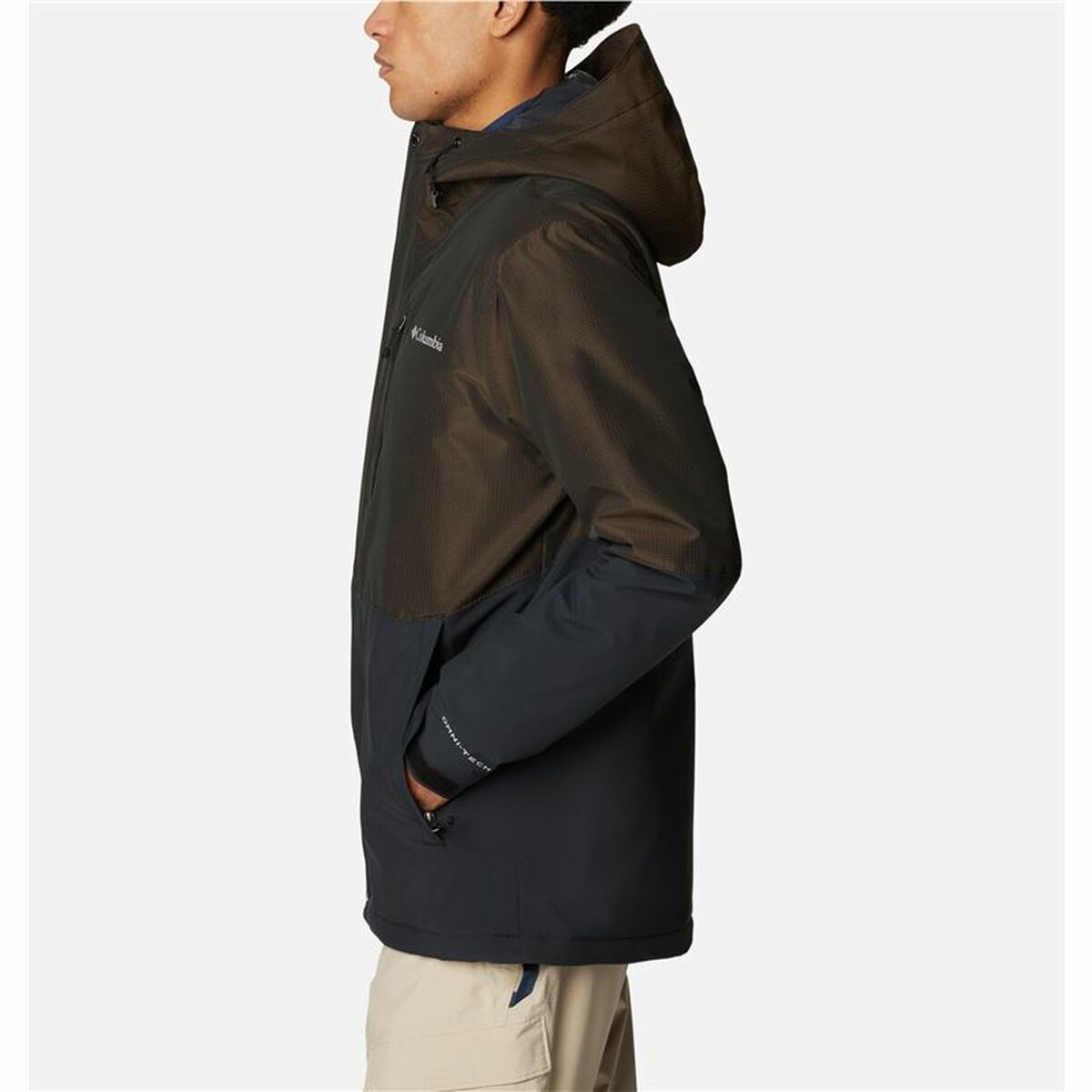 Men's Sports Jacket Columbia Winter District Black Brown Hood