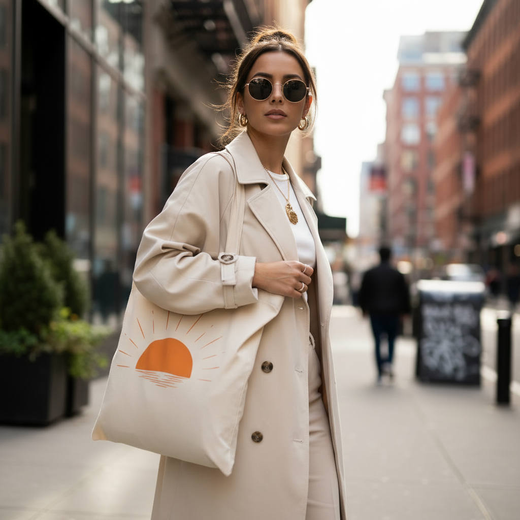 Organic Tote Bag | Long Handles