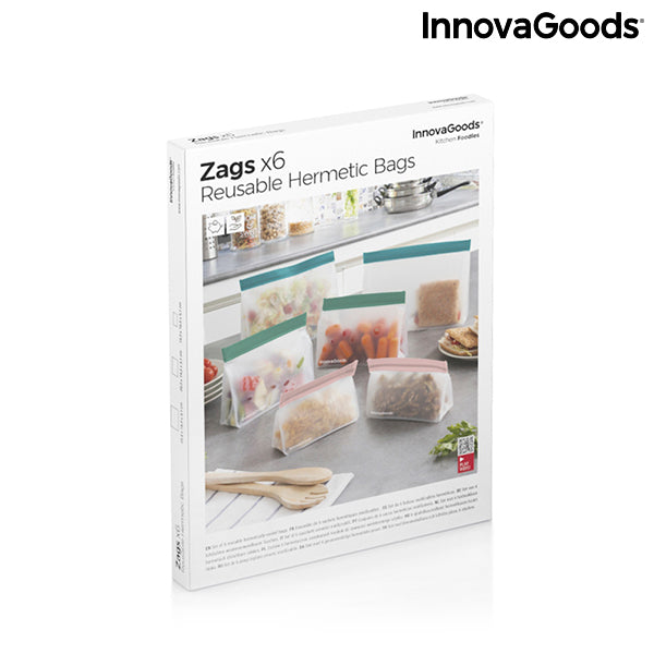 Set of Reusable Hermetically-sealed Bags Zags InnovaGoods 6 Units