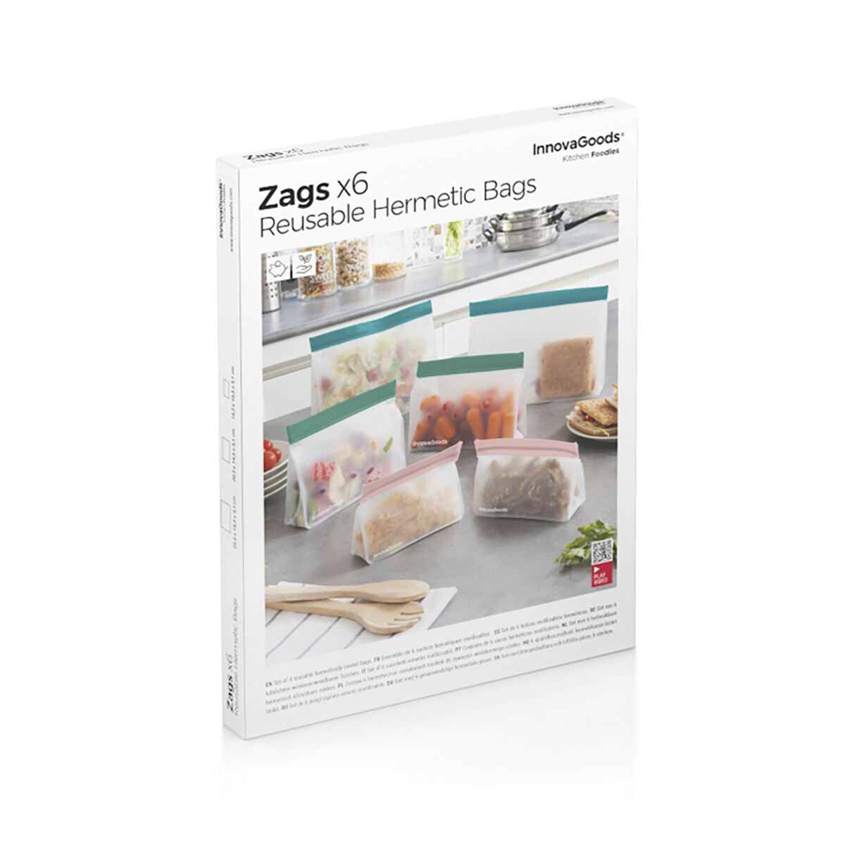 Set of Reusable Hermetically-sealed Bags Zags InnovaGoods 6 Units