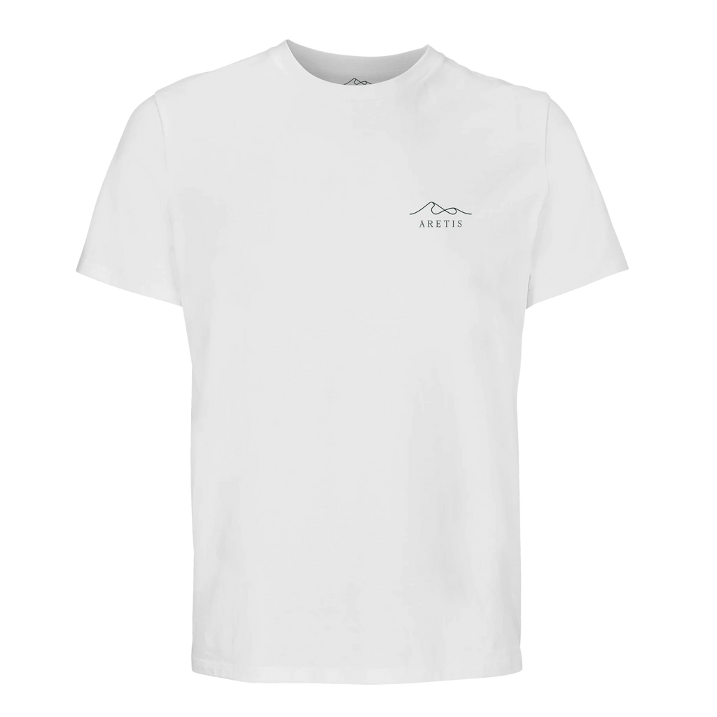 Light green t-shirt with 'Aretis' logo on a white background