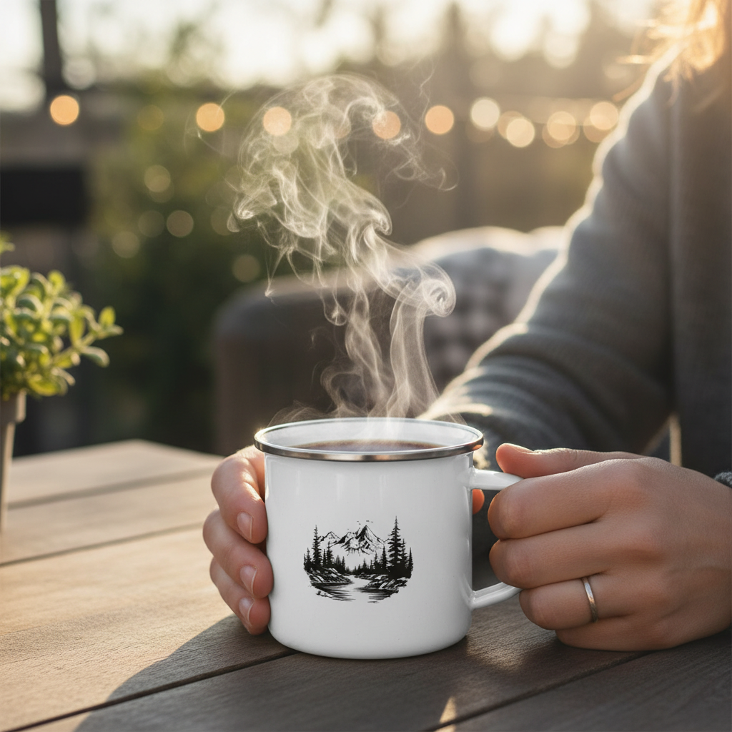 White 355 ml Enamel Mug